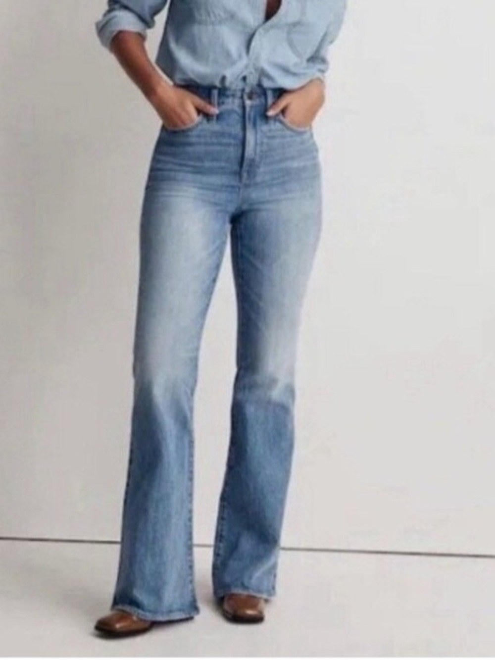 Madewell Perfect Vintage Flare Jean 27 Medium-Light Wash 99% Cotton High Rise